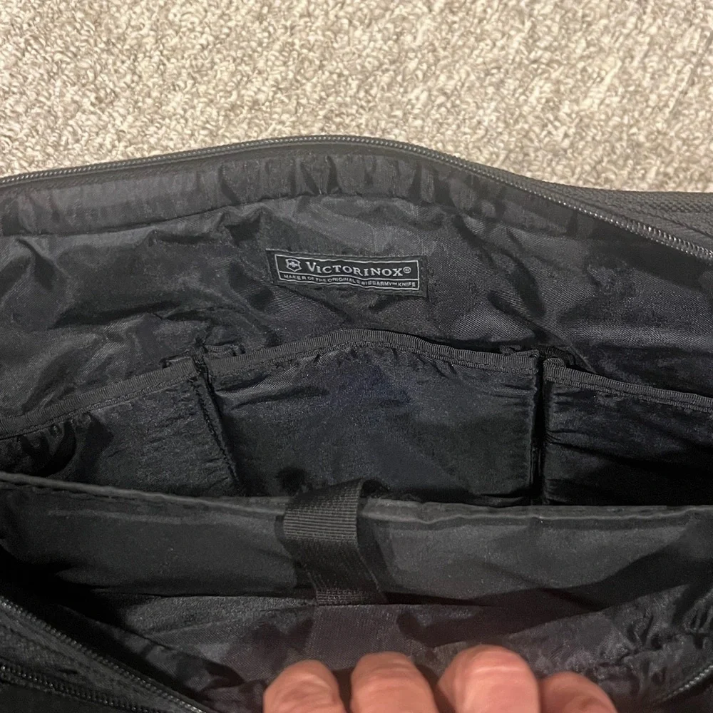 Victorinox Black Messenger Laptop Bag 17”x13”x5” Bain Capital Logo